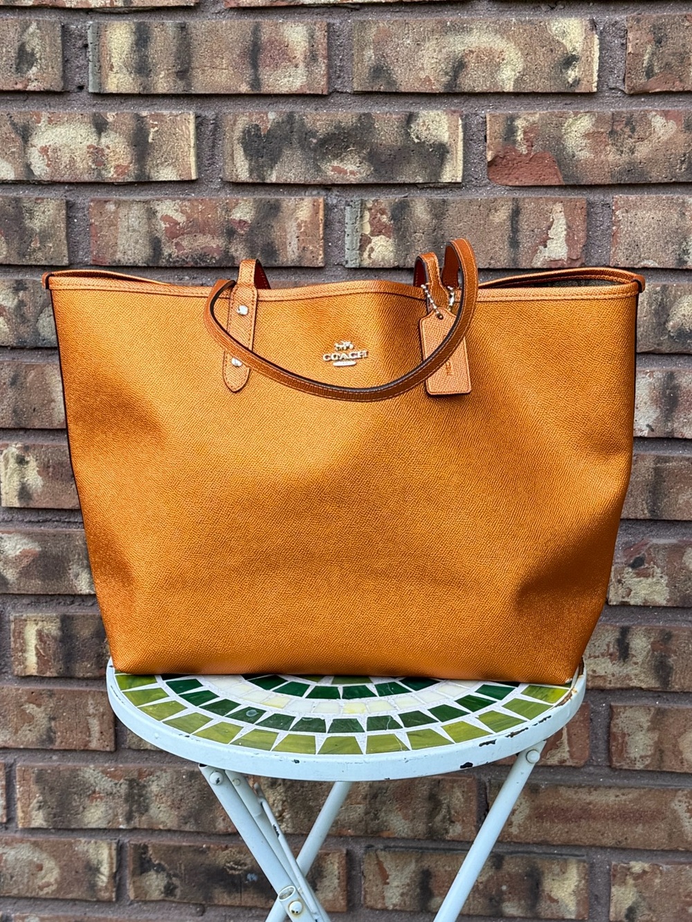 Coach large reversible city tote